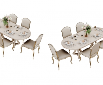 French Style Dining Table And Chairs-ID:195050236