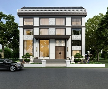 新中式自建房 独栋别墅3D模型