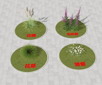 Modern Flowers And Grass-ID:591151007