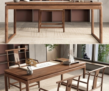 New Chinese Style Computer Desk And Chair-ID:163045884