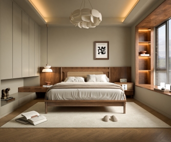 Wabi-sabi Style Bedroom-ID:992525109