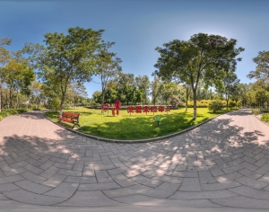 白天城市生态公园全景HDR-ID:729125025