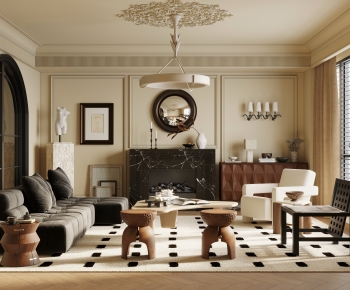 French Style A Living Room-ID:677990941