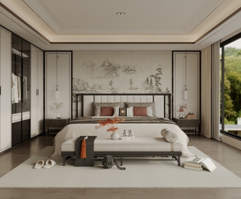 New Chinese Style Bedroom-ID:435640108