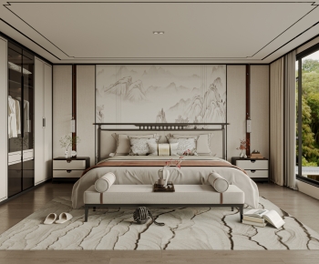 New Chinese Style Bedroom-ID:636920939