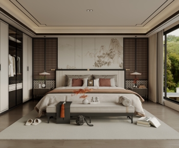 New Chinese Style Bedroom-ID:738193047