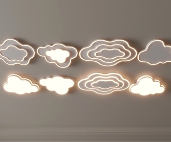 现代云朵吸顶灯组合3D模型