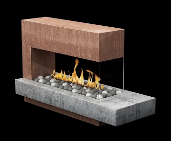 现代壁炉3D模型