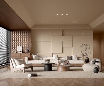 Wabi-sabi Style A Living Room-ID:703807123