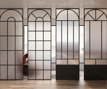 French Style Glass Screen Partition-ID:674402954