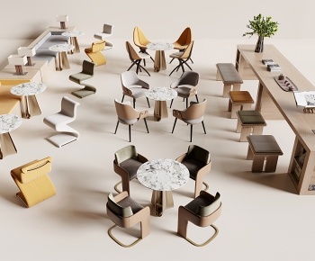 现代洽谈桌椅组合3D模型