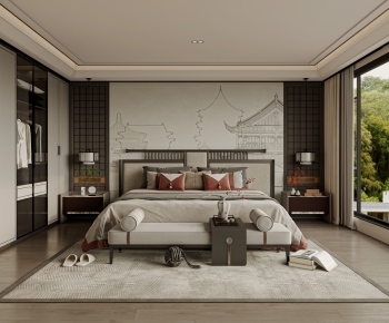 New Chinese Style Bedroom-ID:205569033