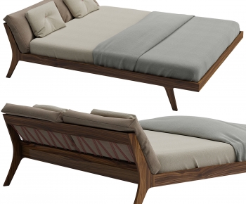 Wabi-sabi Style Double Bed-ID:953500033