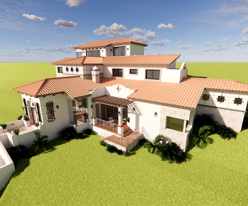 法式豪华别墅庄园3D模型
