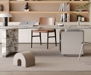 Modern Computer Desk And Chair-ID:394081121