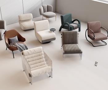 现代亚克力单人沙发组合3D模型
