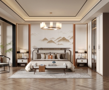 New Chinese Style Bedroom-ID:348351008