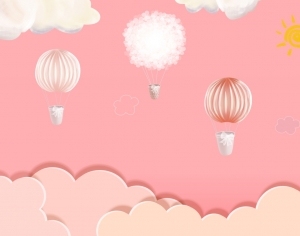 粉色卡通可爱热气球-ID:5941105