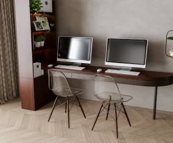 Modern Computer Desk And Chair-ID:127108105