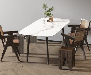 Wabi-sabi Style Dining Table And Chairs-ID:123204954