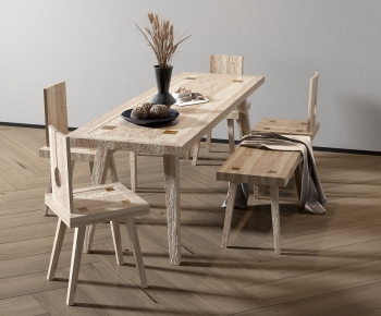 Wabi-sabi Style Dining Table And Chairs-ID:437441118