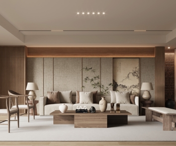 New Chinese Style A Living Room-ID:775475988