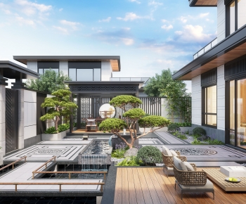 New Chinese Style Courtyard/landscape-ID:181353096