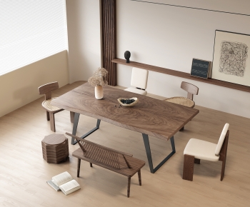 Wabi-sabi Style Dining Table And Chairs-ID:892204058