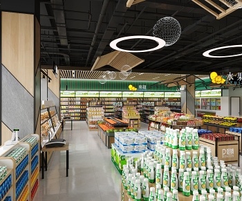 现代大型商场超市3D模型