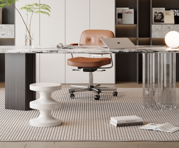 Modern Computer Desk And Chair-ID:792604926