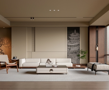 New Chinese Style A Living Room-ID:365351926
