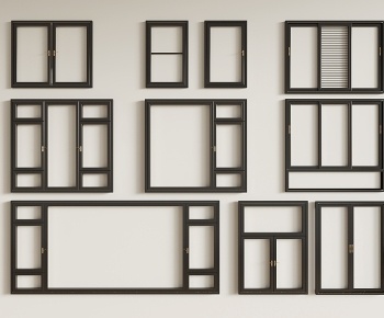 现代窗户组合3D模型