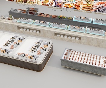 现代海鲜自助餐台3D模型