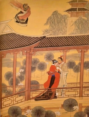 中式三国人物挂画壁画-ID:116810886