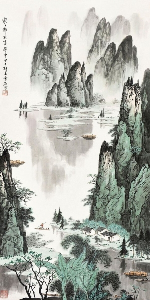 中式山水国画挂画-ID:5943415