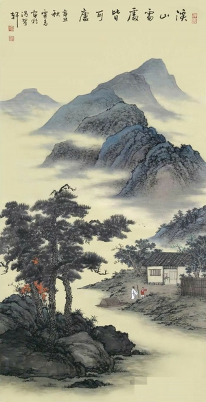 中式山水国画挂画-ID:675843006