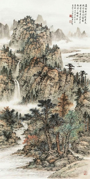 中式山水国画挂画-ID:199732078