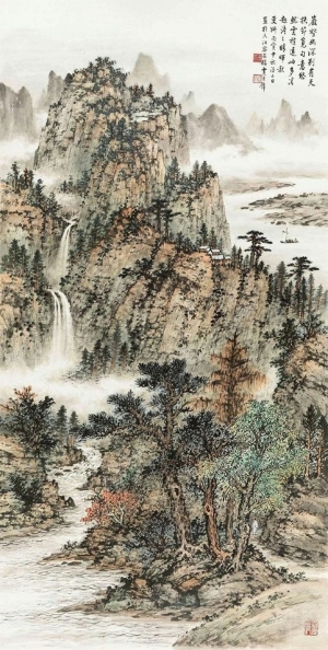 中式山水国画挂画-ID:5943421