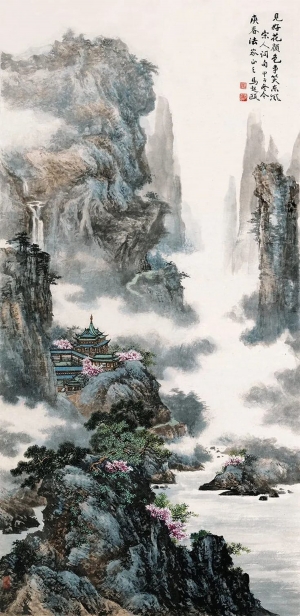 中式山水国画挂画-ID:393117907