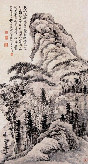 中式山水国画挂画-ID:5943424