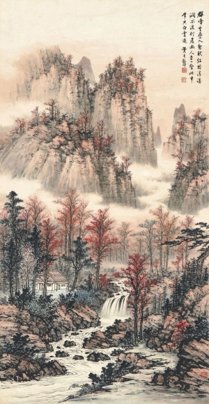 中式山水国画挂画-ID:192847972