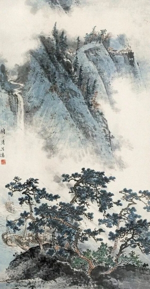 中式山水国画挂画-ID:5943439