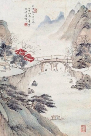 中式山水国画挂画-ID:5943441
