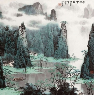 中式山水国画-ID:5943447