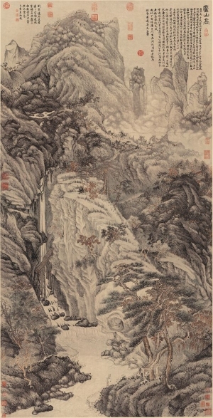 中式山水国画挂画-ID:5943452