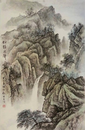 中式山水国画挂画-ID:5943456