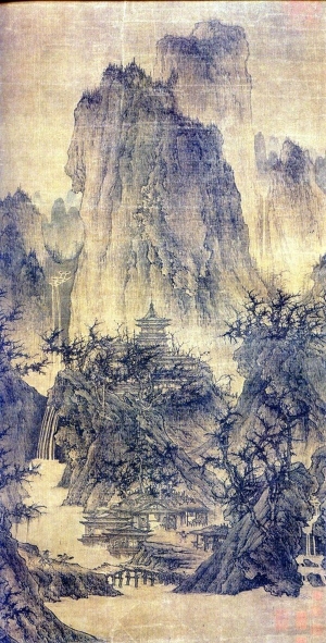 中式山水国画挂画-ID:5943459