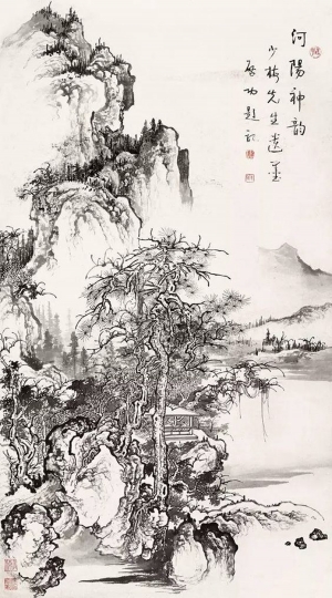 中式山水国画挂画-ID:980176931