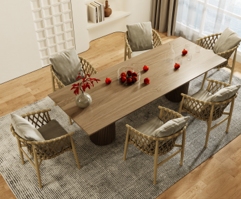 Wabi-sabi Style Dining Table And Chairs-ID:992480996