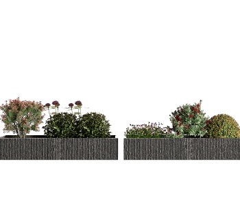 现代灌木花草 花坛3D模型